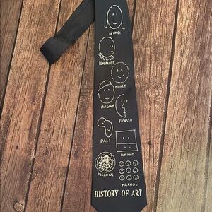 Vintage (90s) Sock and Roll Silk "History of Art" Tie; Warhol, Pollack, Rothko